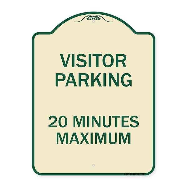 Signmission Visitor Parking Visitor Parking 20 Minutes Maximum Heavy-Gauge Alum, 18" L, 24" H, TG-1824-22728 A-DES-TG-1824-22728 - main